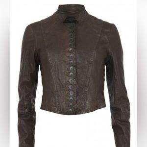 All Saints Lelex Leather Jacket Size US 10 UK 14 as seen on Elena Gilbert